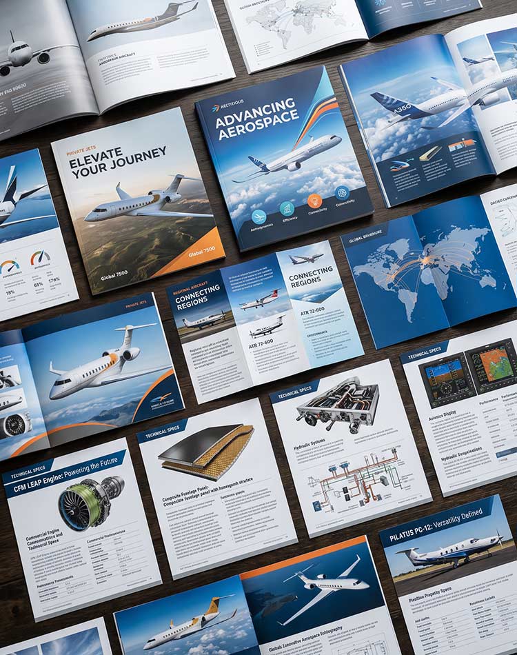 High-end aerospace marketing craft from The Design Equation