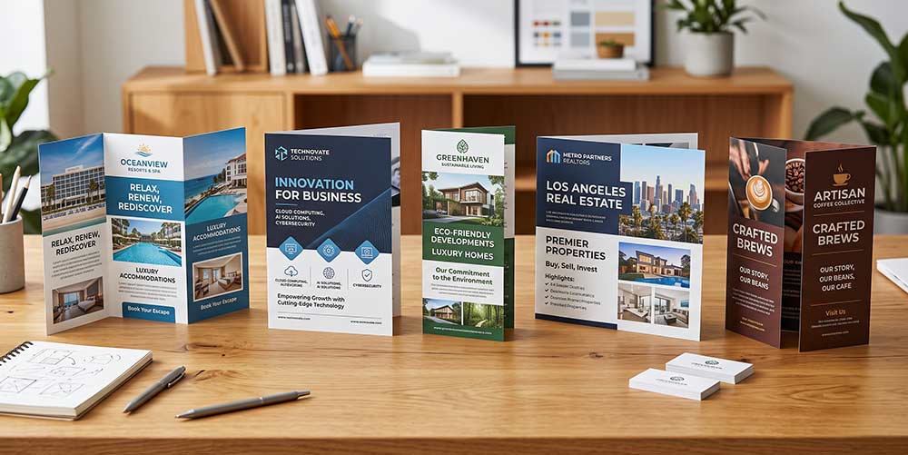 Business brochure design work by The Design Equation in Los Angeles