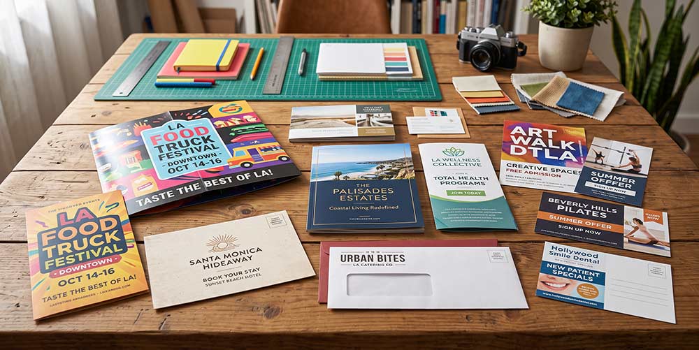 Direct mail marketing work by The Design Equation in Los Angeles