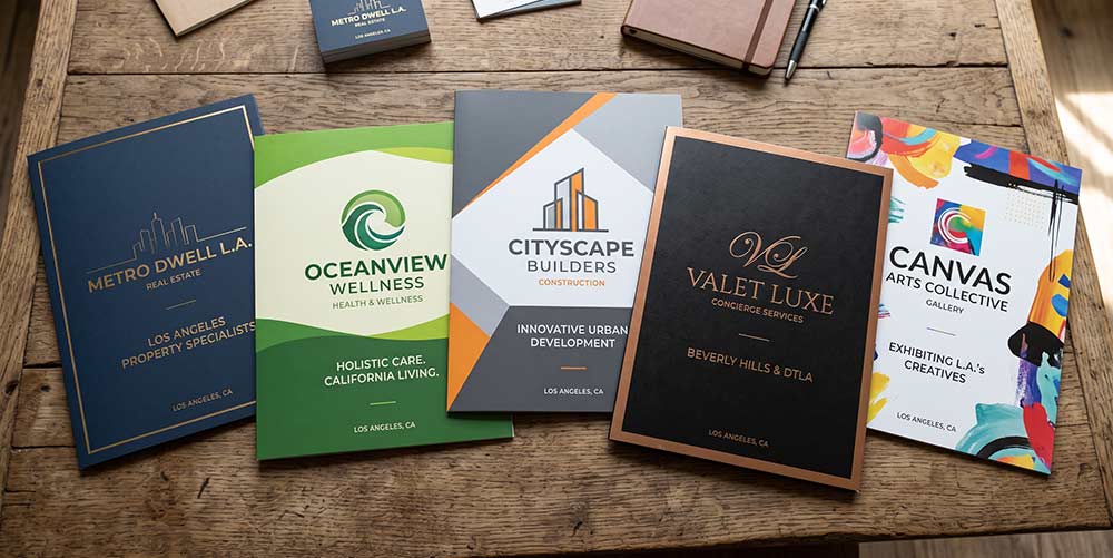 Presentation folder design work by The Design Equation in Los Angeles