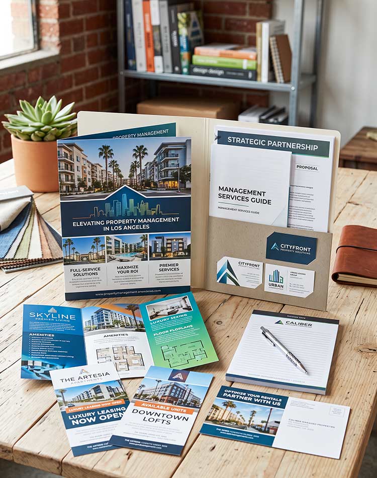 High-end property management marketing craft from The Design Equation