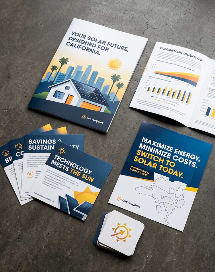 High-end solar marketing craft from The Design Equation